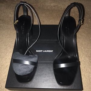 Black leather YSL Sandals